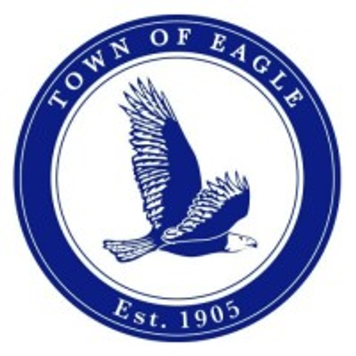 A stylized bald eagle emblem dominates the dark blue circle representing Eagle County Regional Airports logo established in