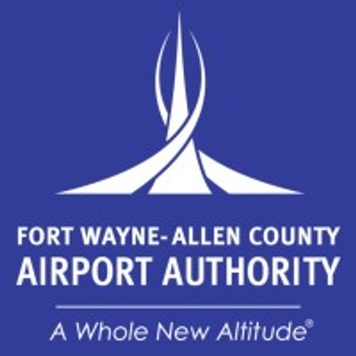 The Fort Wayne International Airport logo features a stylized airplane design symbolizing travel and connectivity within the