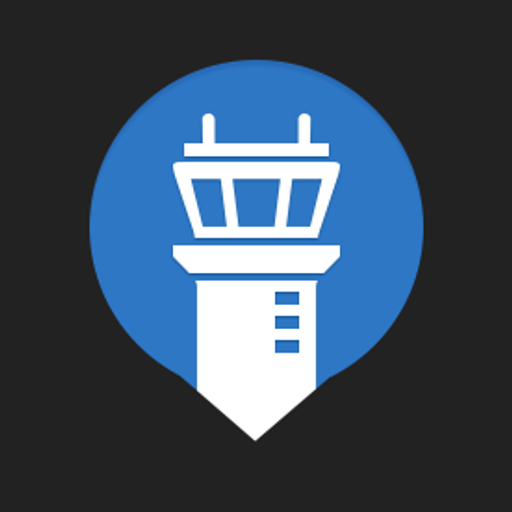 White icon of Oakland International Airports stylized building with a prominent tower and windows