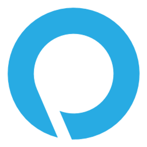 Pacific International logo featuring a stylized blue line forming a circular shape representing the companys brand identity