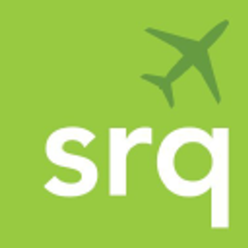 The SarasotaBradenton International Airport logo features a stylized airplane icon signifying air travel and the airports