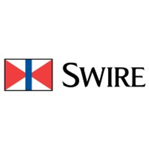 The Swire shipping logo features a white square on a dark blue background representing a ship at sea