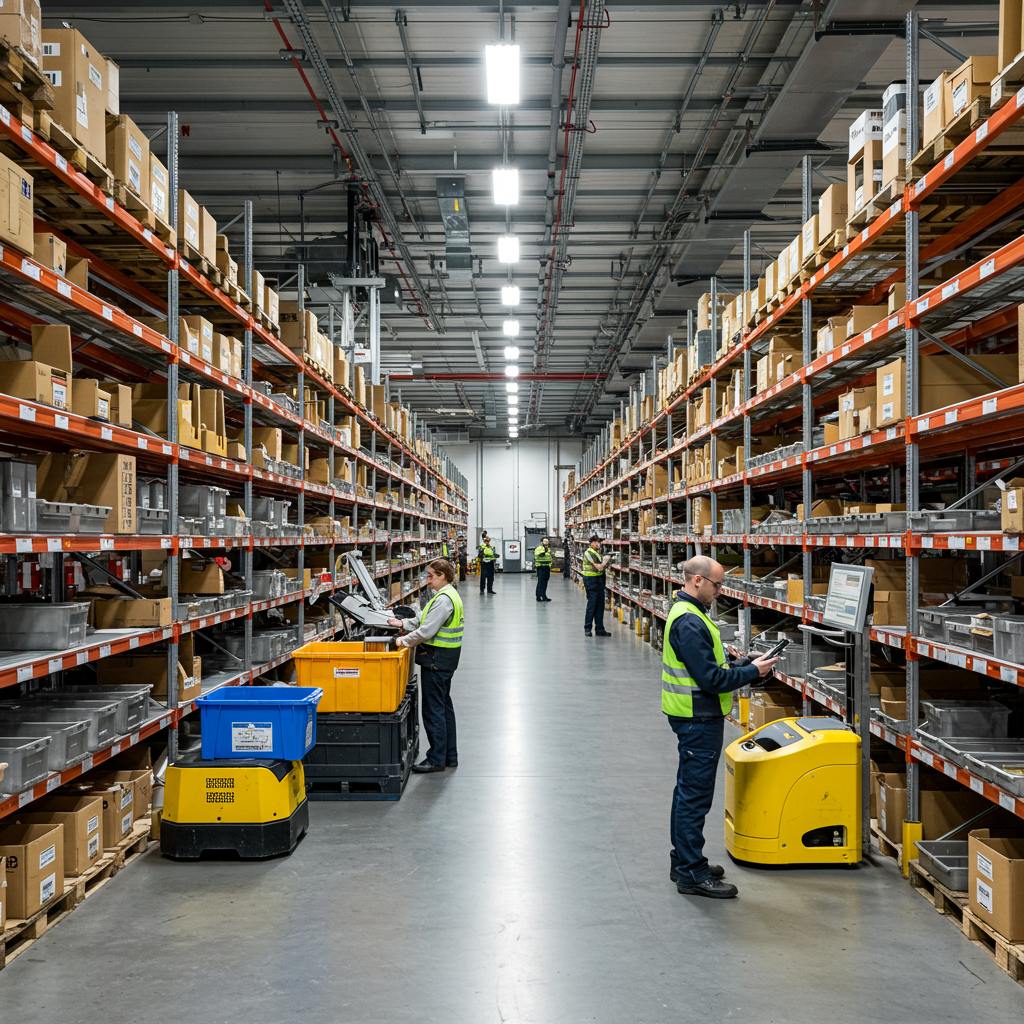 Efficient spare parts storage solutions in a modern warehouse