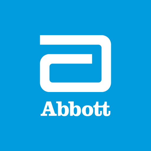 Abbott Nutrition logo featuring a white stylized shield with a blue inner field and the brand name Abbott Nutrition in a