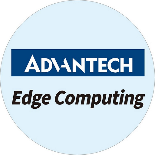 Advantech corporation logo appears on a light blue background featuring the companys iconic branding and name