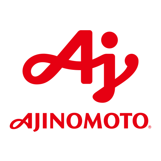 Ajinomoto logo featuring a stylized design with blue and white elements representing health and nutrition