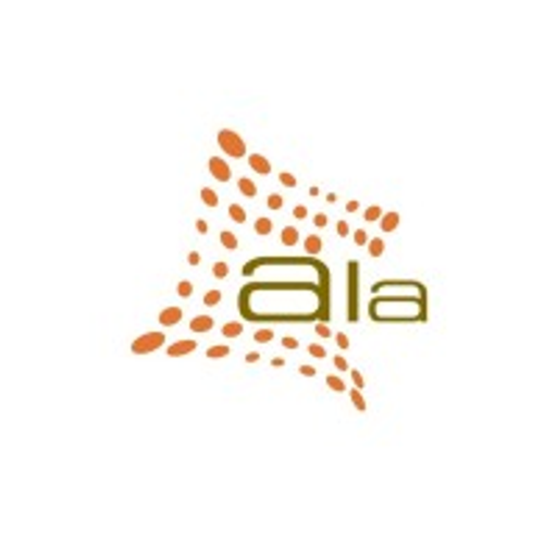 A stylized logo featuring the words Ala Trading Inc in a modern font with rounded edges and a primary orange color