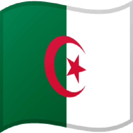 A vibrant green flag with a prominent white crescent and star represents Algeria It waves gracefully symbolizing national