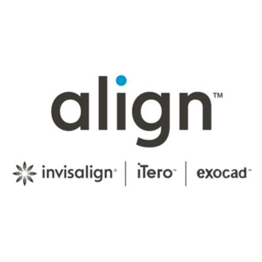 Align Technology Inc logo featuring a stylized blue and white design representing their innovative technology and brand