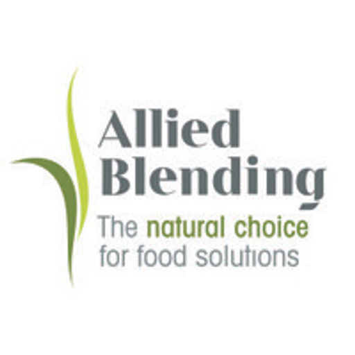 The Allied Blending logo features a stylized green blender icon representing blending and mixing a core element of the brand