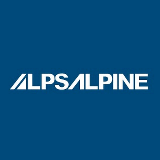 Alpine North America Inc logo features a stylized mountain range with a blue and white color scheme representing the brands