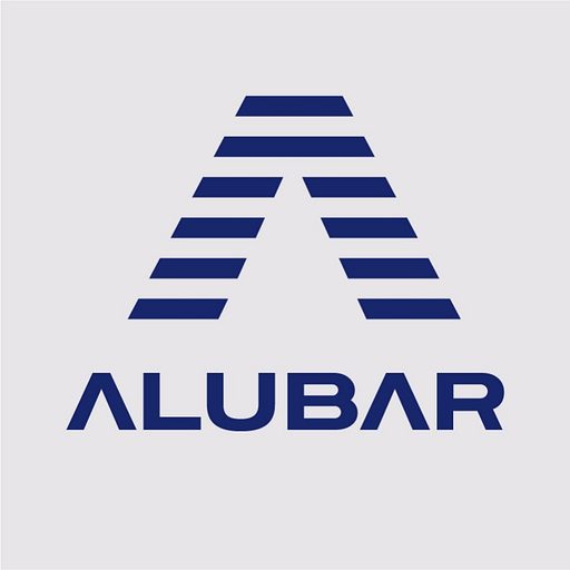 A logo for Alubar Metals Missouri LLC featuring a stylized blue and silver metal design representing the companys branding