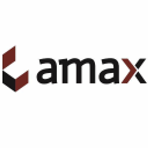 Amax leather inc logo featuring a stylized dark gray bear head in profile against a black background
