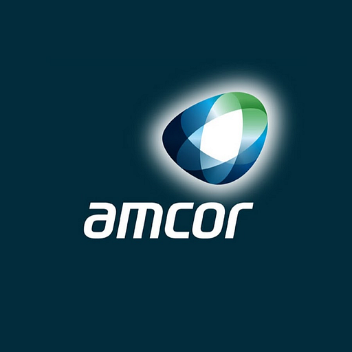 Amcor logo depicting a stylized rigid plastic bottle showcasing a vibrant green color and sharp angles for a modern design