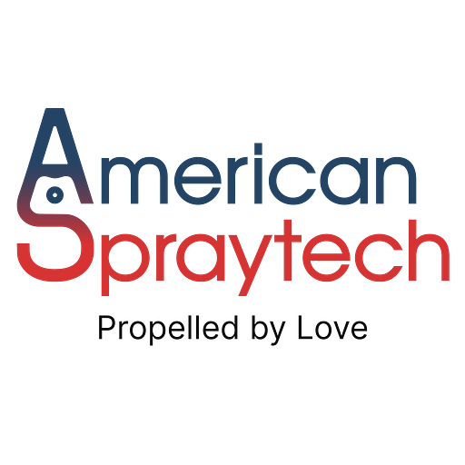 American Spraytech logo featuring a stylized spray nozzle and the brand name in bold lettering
