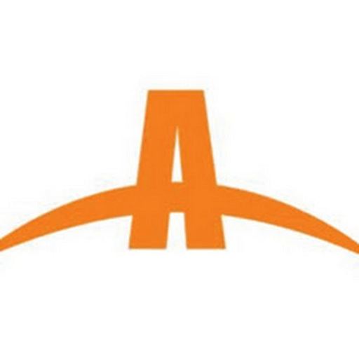 Andamiro USA logo featuring a stylized bright orange swoosh shape representing speed and movement