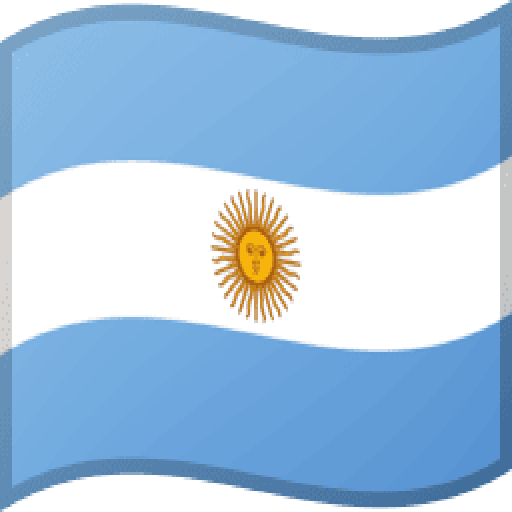 Argentina flag waving prominently against a bright white background symbolizing national pride and the countrys iconic emblem