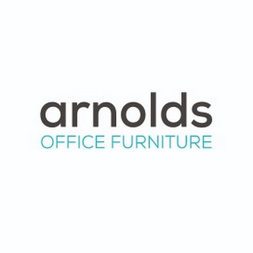 A white logo featuring the text ARNOLDS in a professional font with a simple rectangular background representing office