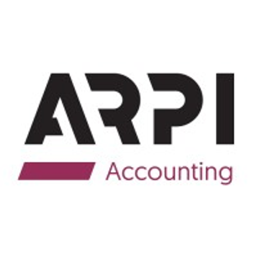 Arpi International Corp logo featuring a stylized red shield with a white geometric design and the company name below