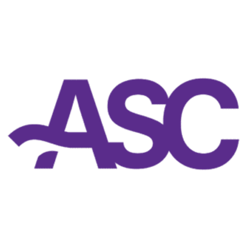 Asc brands LLC logo featuring a stylized blue eagle head with sharp lines and a bold design representing strength and