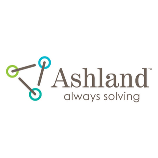 The Ashland Specialty Ingredients logo features a teal and green graphic with the company name prominently displayed