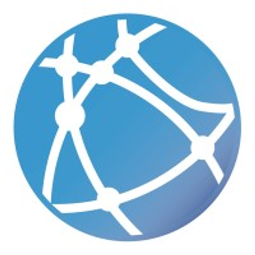 A stylized blue globe icon depicts a global network connection with interconnected nodes representing worldwide reach and