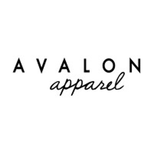 Avalon Apparel LLC logo featuring a stylized mountain range silhouette with the words Avalon Apparel LLC below it in a clean