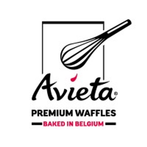 Avieta logo featuring a white whisk against a dark background showcasing the brands identity and design
