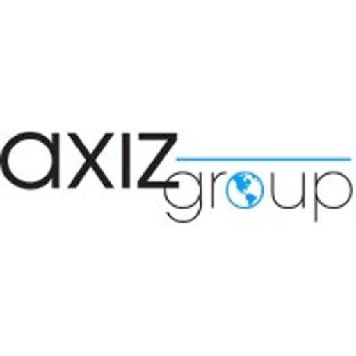 The Axiz Group logo features a globe design with interconnected lines representing global connectivity and a modern brand