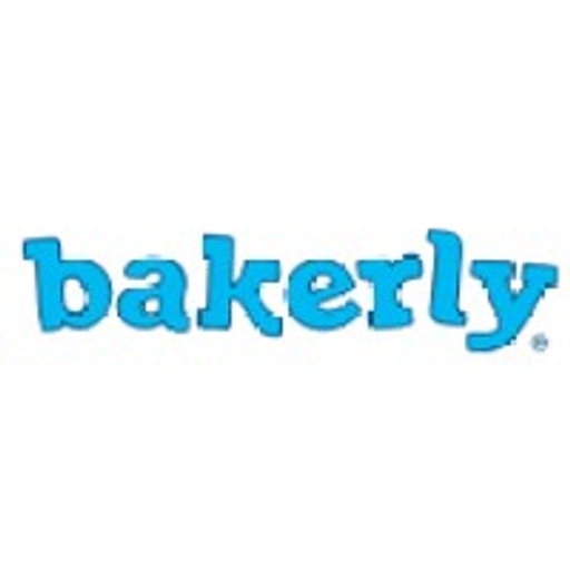 Bakerly logo featuring the brands blue color and distinctive logo design representing the companys identity