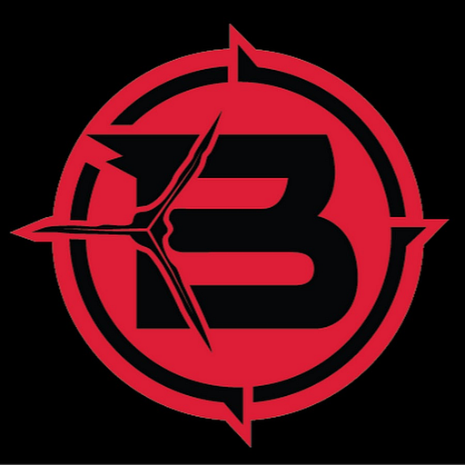 Barnett Outdoors LLC logo features a stylized outdoor scene with a prominent knife silhouette cutting through a mountain