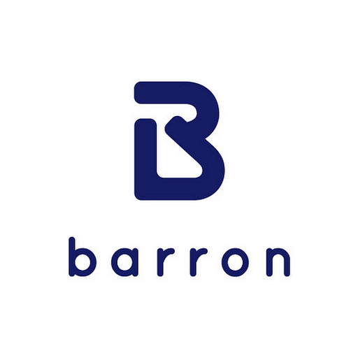 A Barron Oil Corp logo featuring a stylized blue shield shape with the company name in a modern font