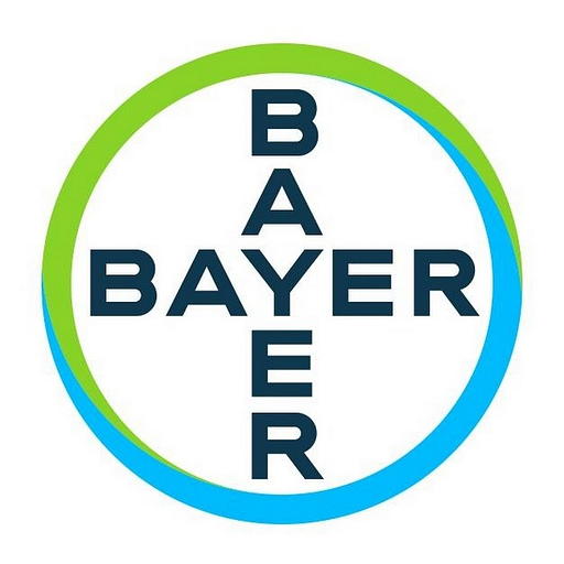 The Bayer CropScience logo displays a circular emblem featuring green and white elements signifying agricultural innovation