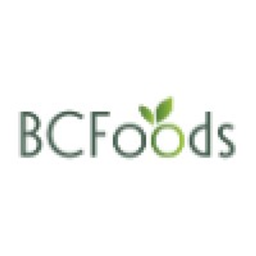 BC Foods Inc logo featuring a green leaf design representing fresh food and natural ingredients
