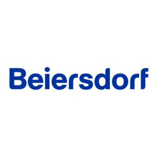 Beiersdorf logo featuring a blue shield with the company name in white bold text