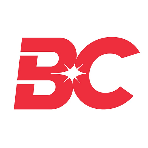 A red Bescutter Inc logo features bold lettering and a sharp geometric design representing the companys brand identity