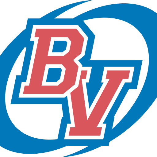 Beyond Varsity Inc logo features a dynamic blue and red circular design showcasing the companys brand identity