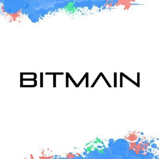 Bitmain Technologies logo with vibrant blue red and green paint splatters suggesting digital innovation and technology
