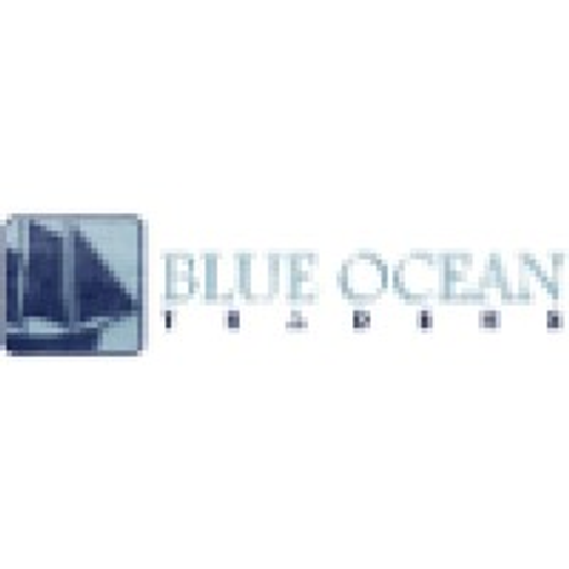 A stylized blue sailboat logo representing Blue Ocean Traders with a classic design and prominent white sail