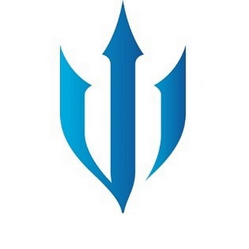 A bold blue trident icon represents Triton Brands Inc showcasing its maritime identity and brand recognition
