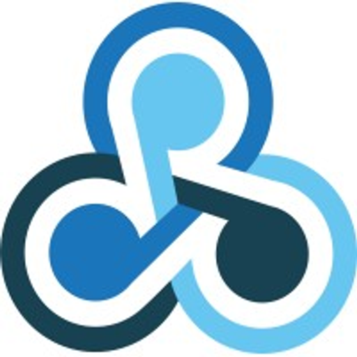 A stylized blue and white logo featuring an infinity symbol with two circles representing the Blue O Co LLC brand