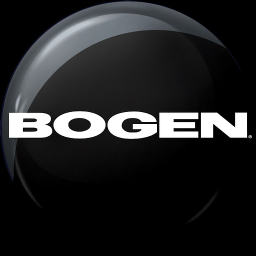 The Bogen Communications Inc logo features a stylized design with a wavelike form representing audio signals