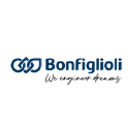 Bonfiglioli logo featuring a dark gray gear against a white background representing the companys brand identity
