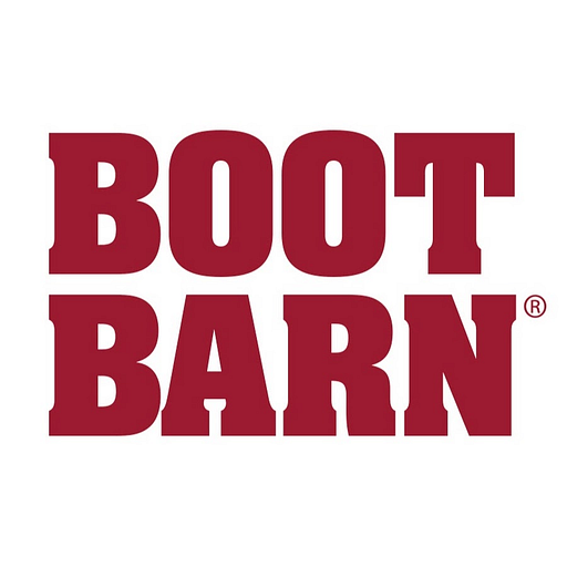 The Boot Barn logo displays the brands name in a red font over a white background