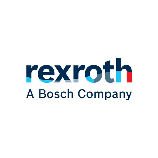 Bosch Rexroth Corporation logo featuring a stylized shield with blue and gray colors representing the companys branding and
