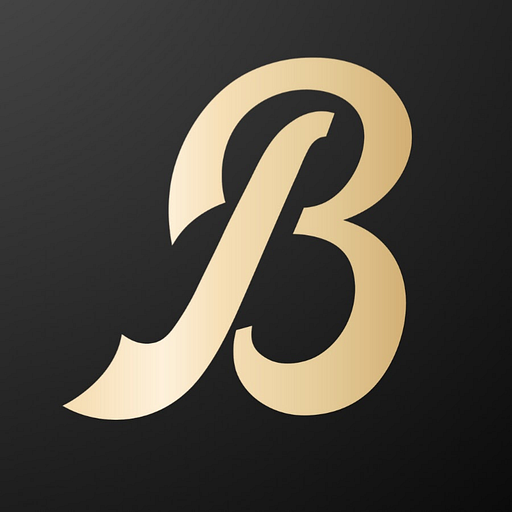 Botticelli Foods logo features a stylized golden script B with flowing curves and intricate detailing representing the