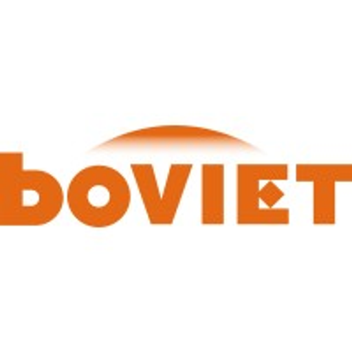 The Boviet Solar Technology logo features a stylized sun with radiating lines symbolizing solar energy innovation and
