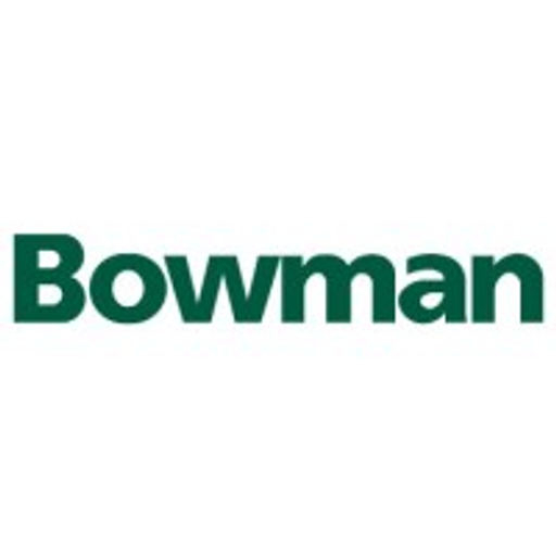 Bowman and Andros products logo displays the companys name and logo design featuring a stylized blue and white design