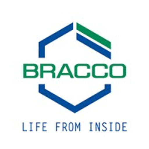The Bracco Diagnostics logo features a stylized blue shield with a white inner circle and the brand name Bracco in white text