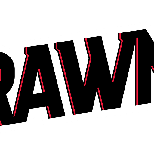 A red and black Brawny Inc logo features a muscular man in a red plaid shirt and dark pants